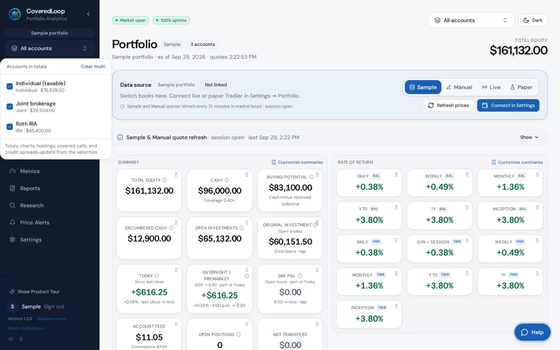 Tradier Sync vs Manual Portfolio Tracking